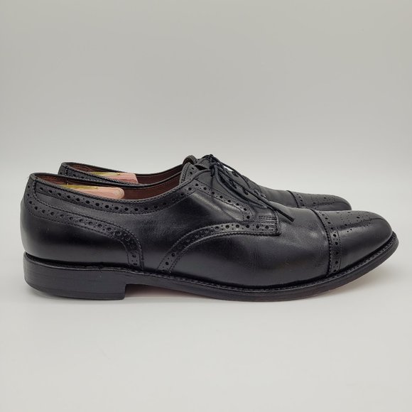 Allen Edmonds Black Sanford Cap-Toe Derby Shoes - Size 12 AAA